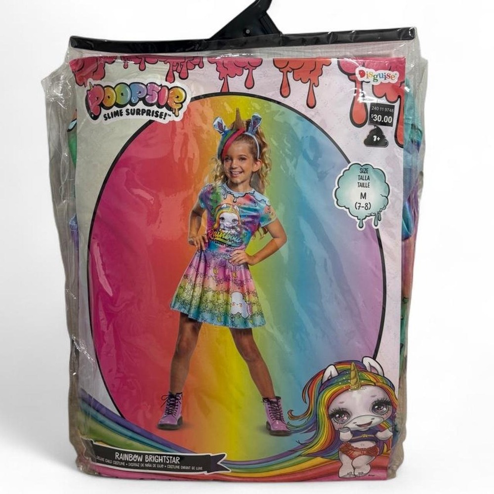 Rainbow Brightstar Costume  Poopsie Slime Surprise Kawaii Kidcore Kids 7-8 M